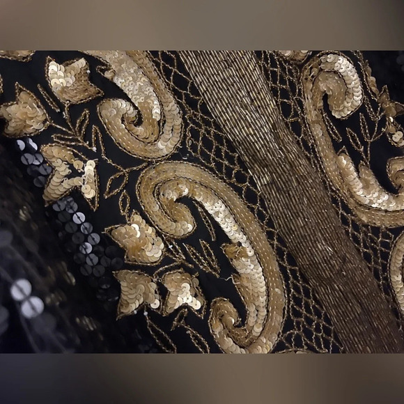 Vintage Joseph Le Bon sequin blazer top plus-size party holiday Christmas - Picture 5 of 8